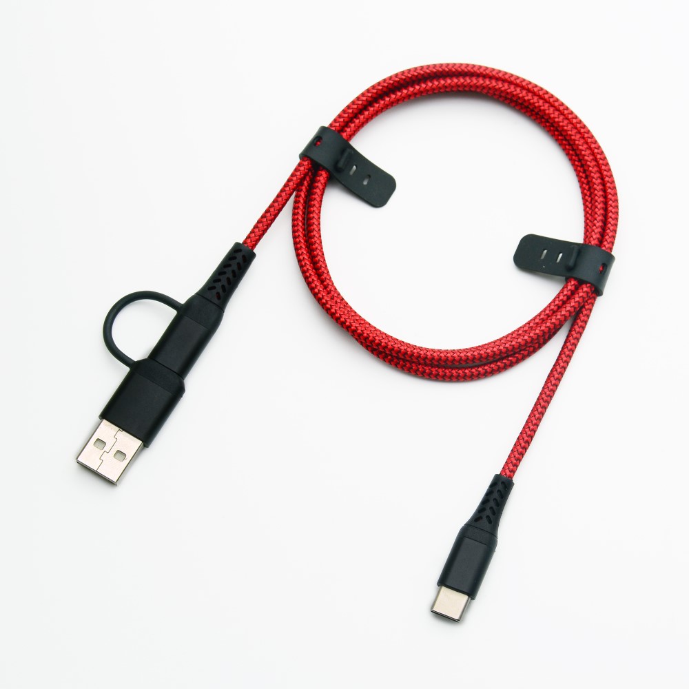 2in1 Type-C to Type-C+USB A (ALShell+3D-Braiding)